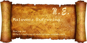 Malovecz Eufrozina névjegykártya